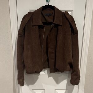 Zara Dark Brown Suede Effect Jacket